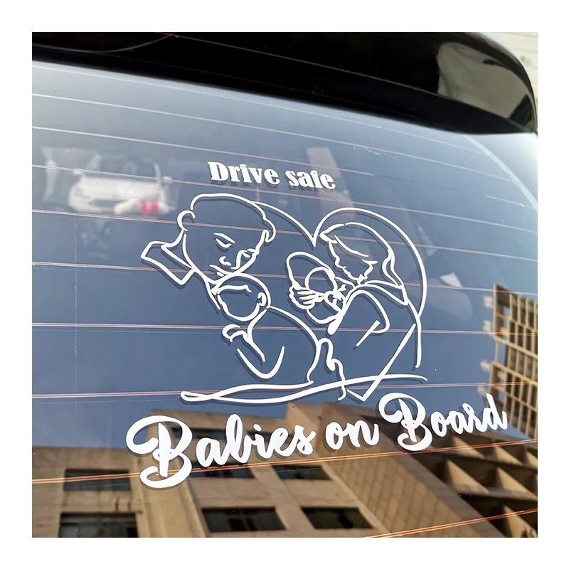 Милый ребенок в автомобиле наклейка Предупреждающая Наклейка