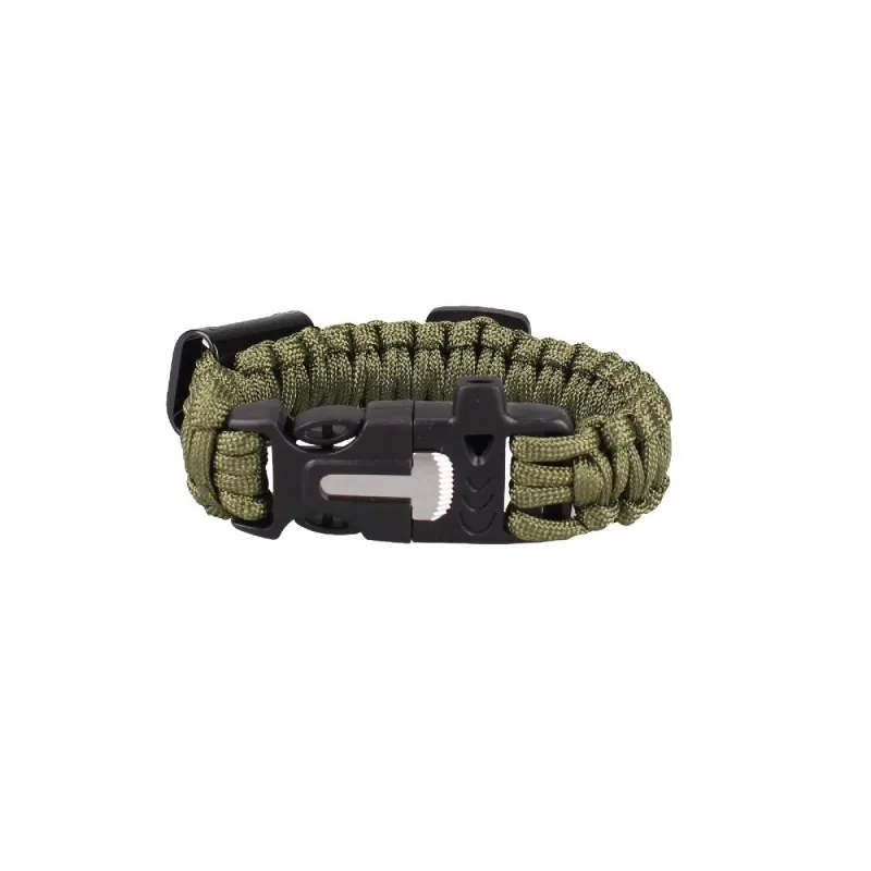 Paracord Bracelet Survival Gear Kit with Embedded Compass, Fire Starter, Emergency Knife & Whistle Survival Bracelet