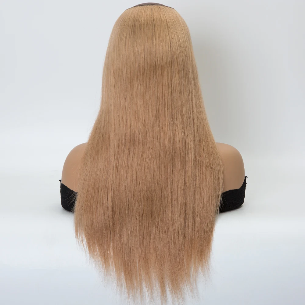 New Arrival U Part Wig Light Blonde Brown Color Hat Human Hair in Stock for Beauty