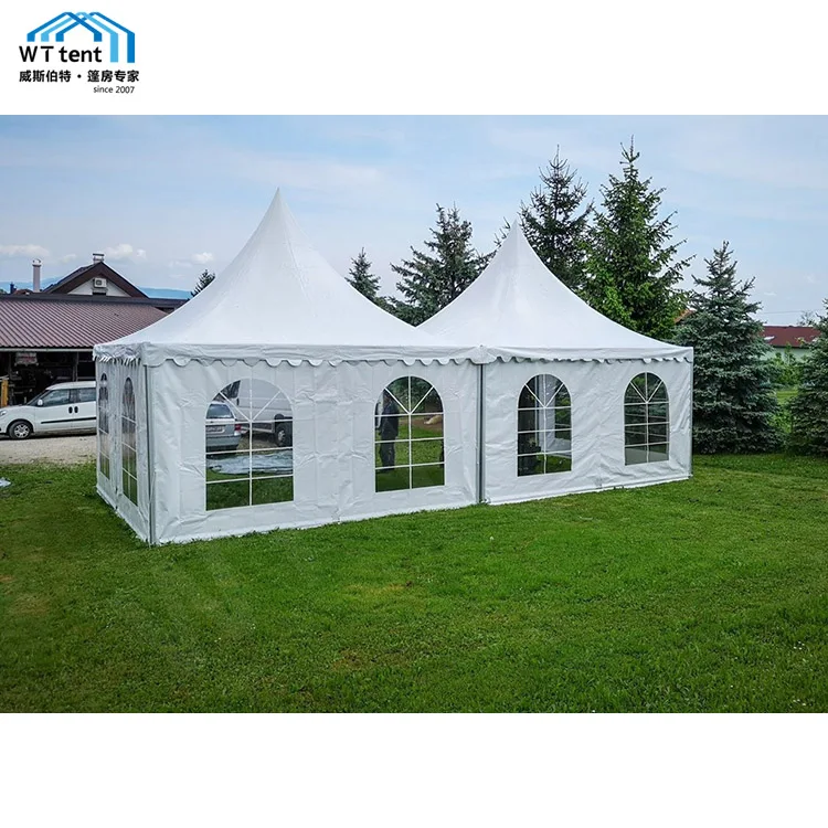 3x3m 5x5m 6x6m Steel Aluminum White PVC Pagoda Marquee Party Event Coffee Shop Wedding Tent For Sale