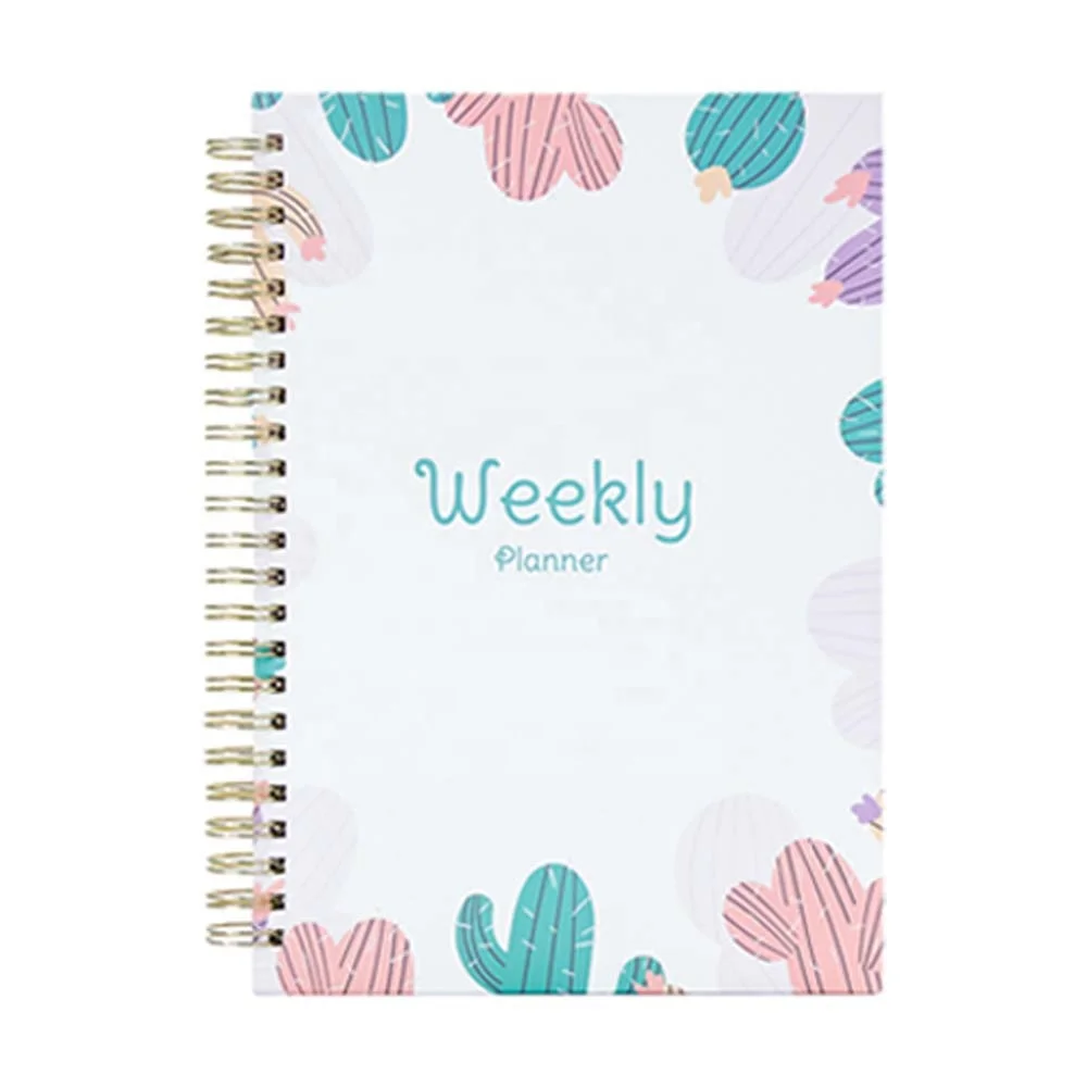 Free sample Custom A4 A5 Printing Rose Gold Foil Spiral Organizer Hardcover Journal Diary Notebook Planner