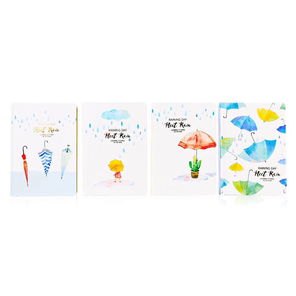 Cheapest thick paper cover raining umbrella hardcover notebook bulk custom printing