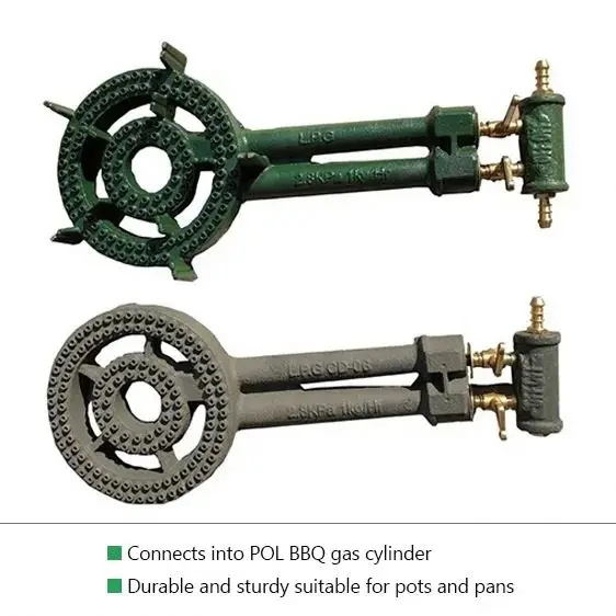 Commercial Custom Enameled Delicate Appearance High Pressure Cast Iron 2 Burner Gas Stove Ring Burners