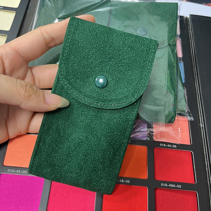 Custom Watch Travel Pouch watch gift needle felt jewelry bag for necklaces Green Premium Velvet Suede Watch Pouch With Insert