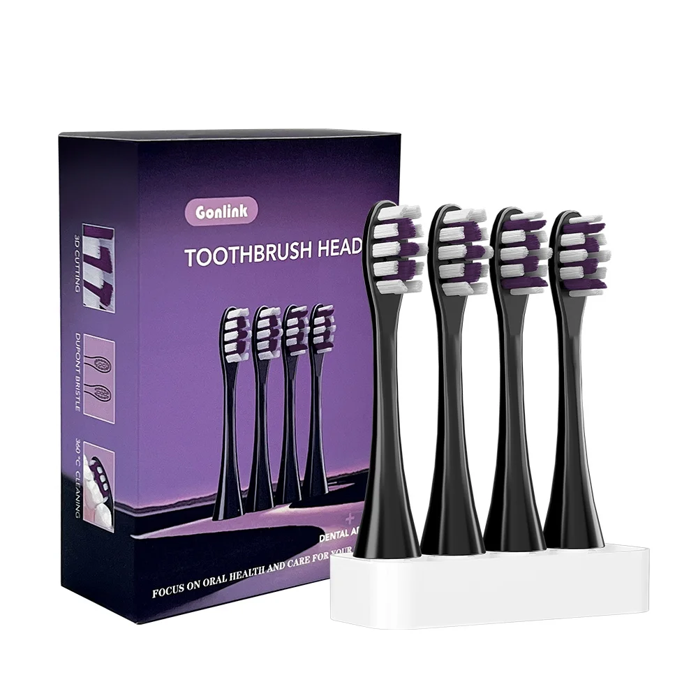 Wholesale Customized Dupont Nylon Soft Bristle Brush Head For Gonlink Powered Sonic Electric Toothbrush Replacement Heads PACK