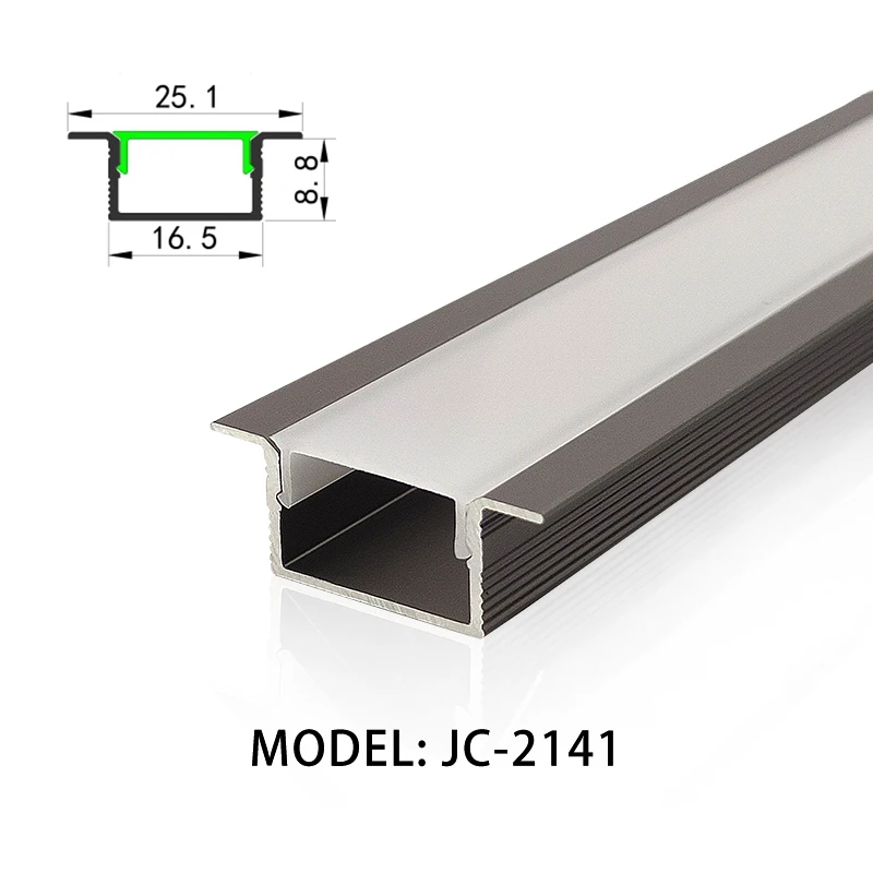 Aluminum LED with light 17*10mm aluminum profile Commercial lighting cabinets embedded aluminum LED profile