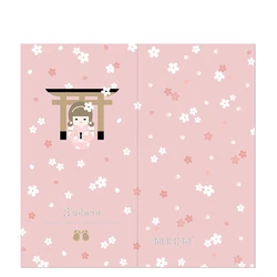Nekoni Notebook Note Books Sakura Festival with Grid Paper 210mm x 110mm, 32 Sheets/64 Pages Per Pad for Handbook