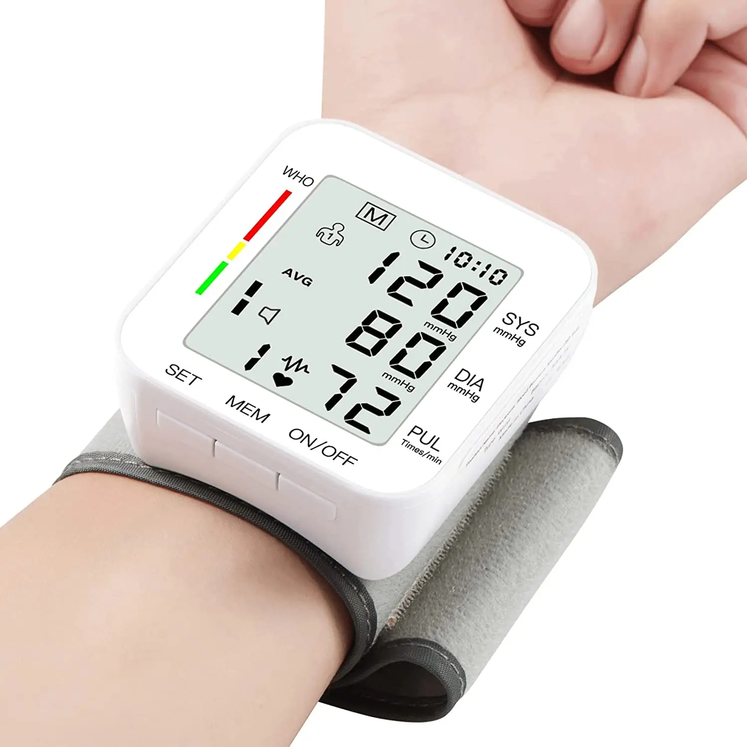 Blood Pressure Monitor Wrist Bp Monitor Large LCD Display Blood Pressure Machine Adjustable Wrist Cuff 5.31-7.68 inch