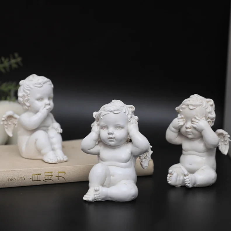 Nordic retro old cupid angel decoration resin plastic figure decoration home porch like decoration