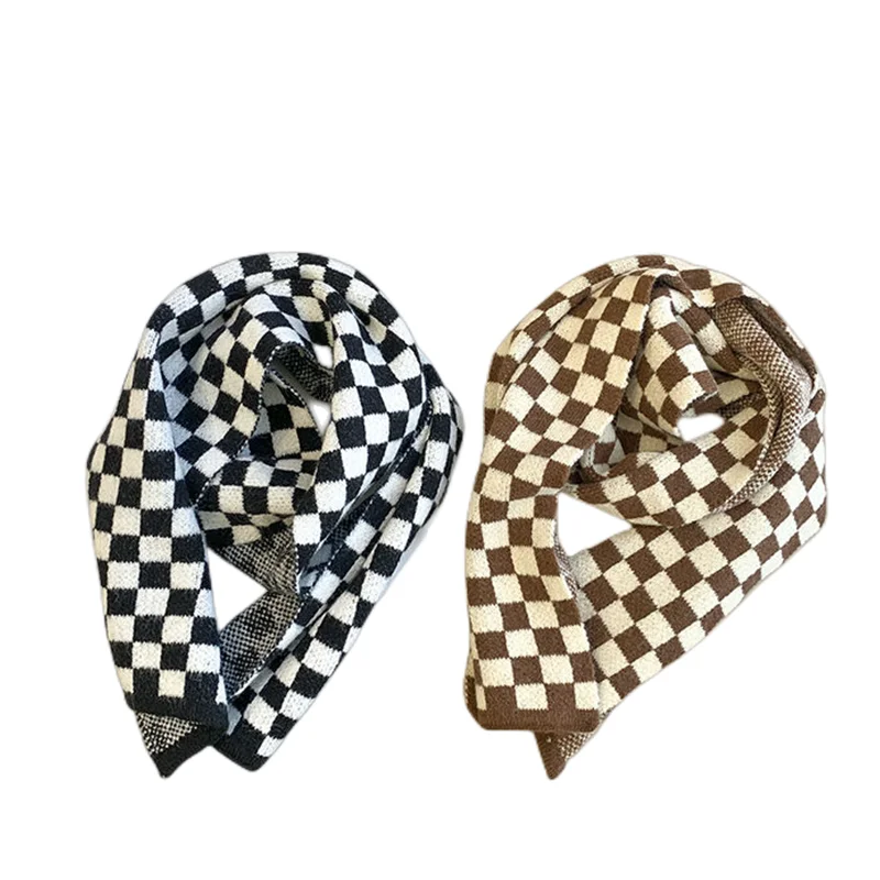 Winter pure cotton checker baby scarf kid neckerchief children neck scarf