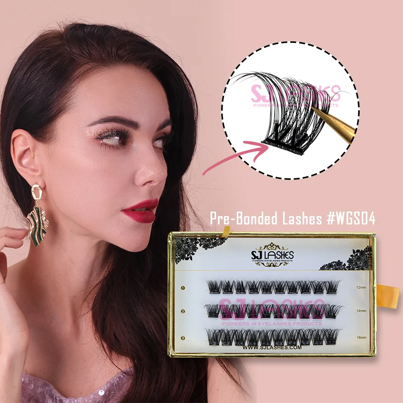 new styles DIY lash no glue self adhesive lashes faux mink cluster lash reusable self adhesive eyelashes