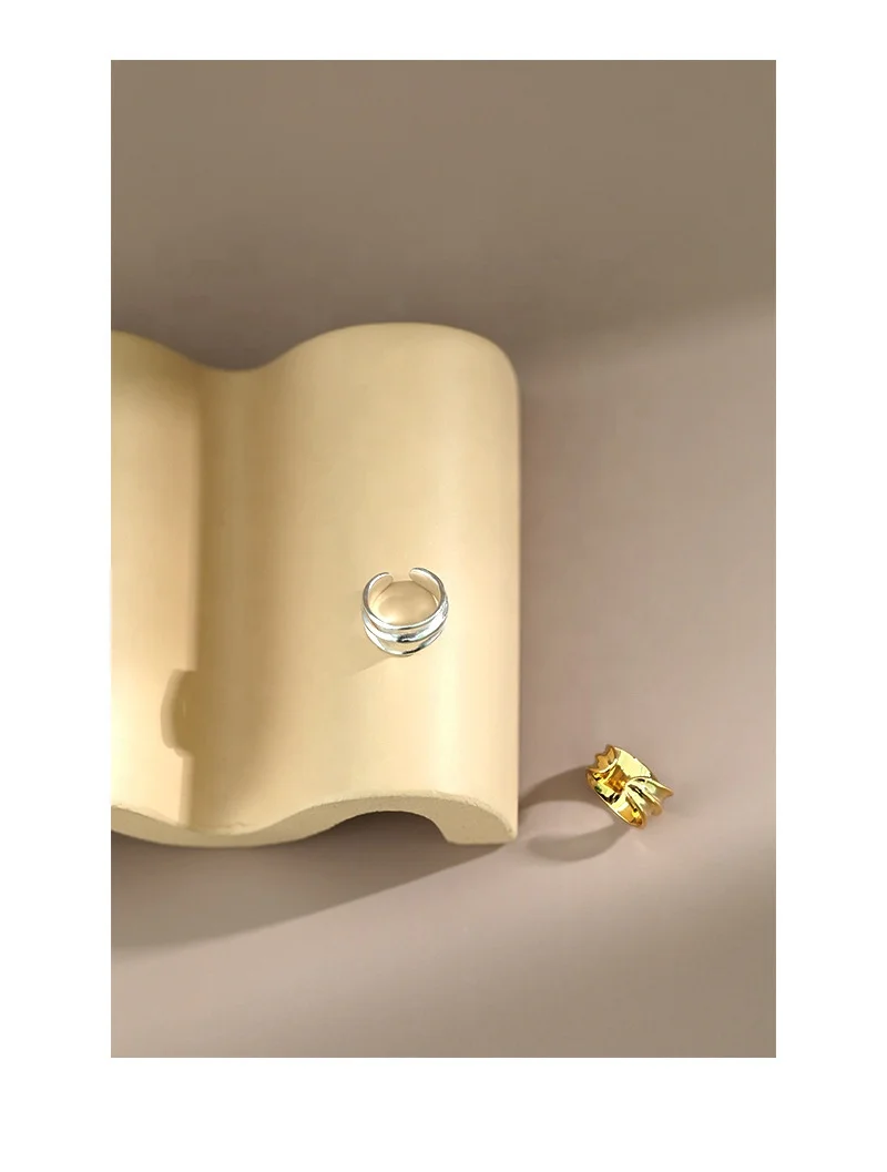 2021 New Fashion Invisible Earring No Piercing Clip S925 Sterling Silver Earring Cuff Gold Plated No Pierced Clutch Earring Gift