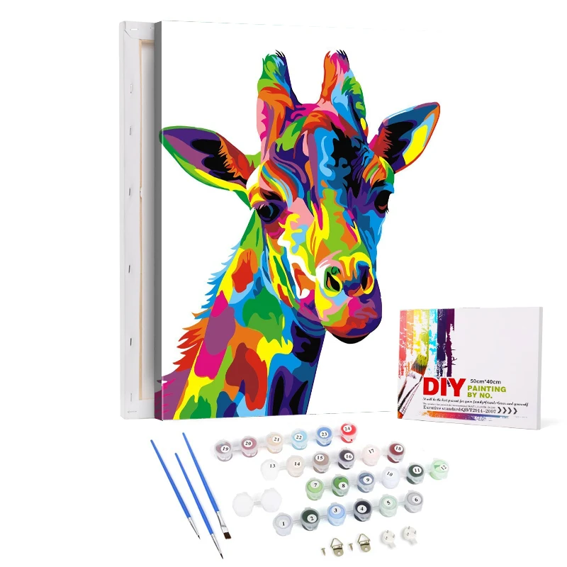 beginners painting by numbers africa giraffc paint by numbers animals baby room bird painting by numbers painting on canvas