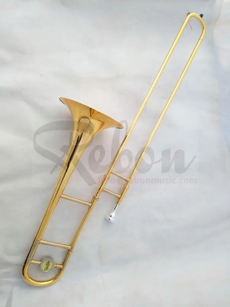 
Weifang Rebon Tuning Bb/F key Slide plated gold Tenor Trombone 