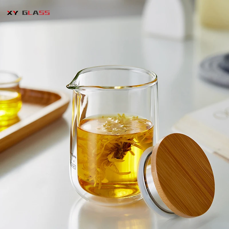 New arrival with bamboo strainer heat resistant glass travel tea maker