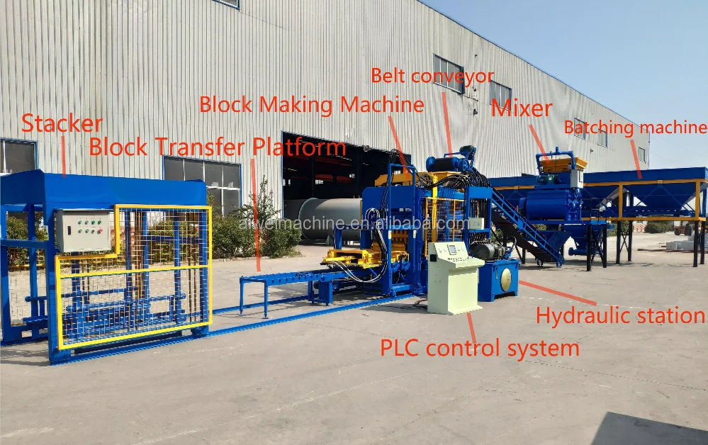 Aiwei QT 8-15 full automatic block making machine building material Interlocking Concrete Blocks making machine