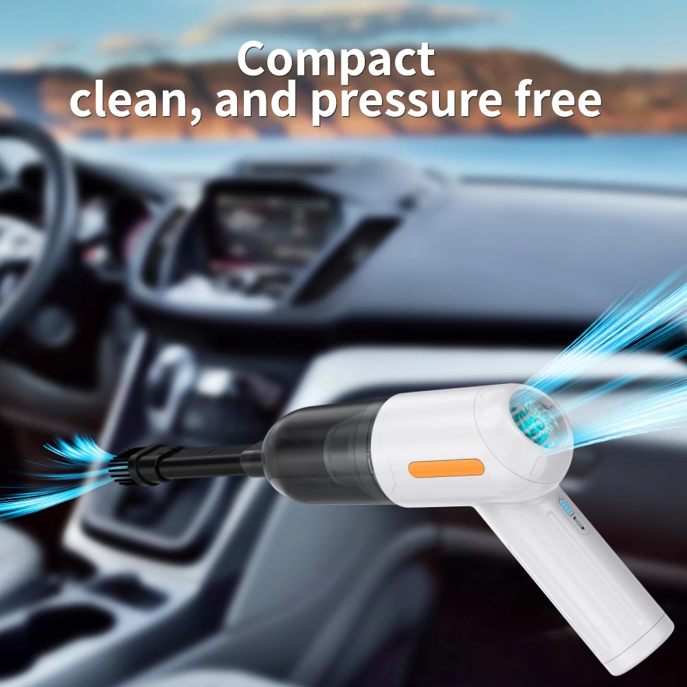 White Vacuum Cleaner and Air duster Rechargeable Electric Car Cleaning tool electric dust blower handheld vacuum cleaner