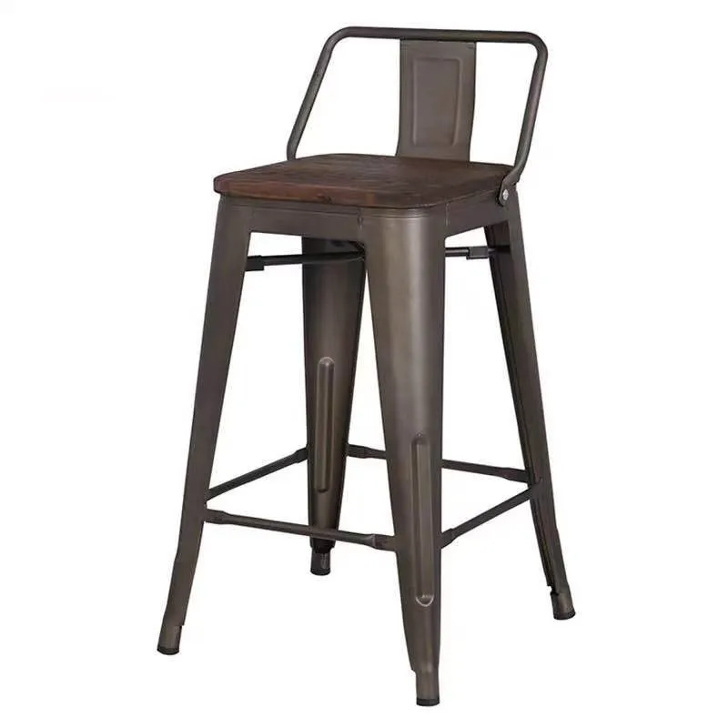 Modern Design High Quality Backrest High Legs Outdoor Chair Metal Bar chair