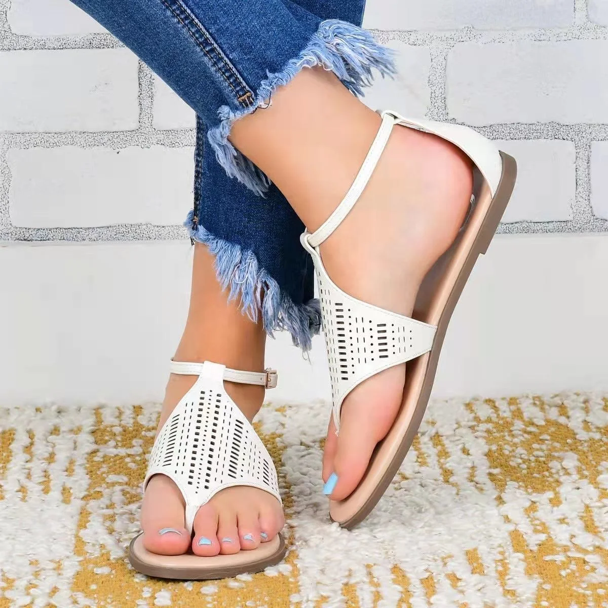 Free Shipping New Summer Beach Women Flat Sandals ,Female Knit Sandals