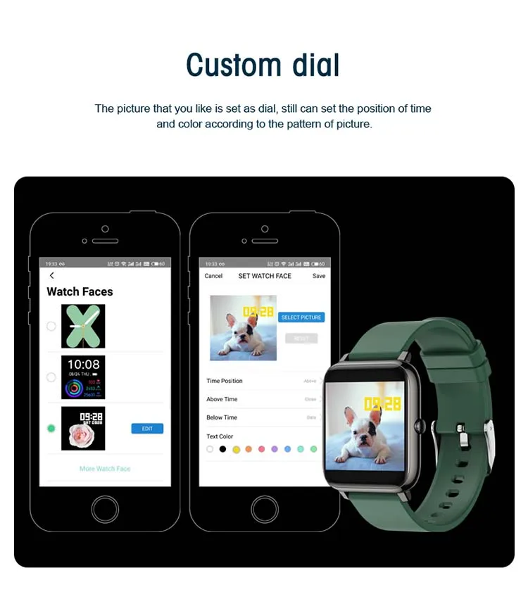 Big Touch Screen 2020 New Arrival   NRF52832  Waterproof Fitness Watch Bracelet Custom Dial Smart Watch