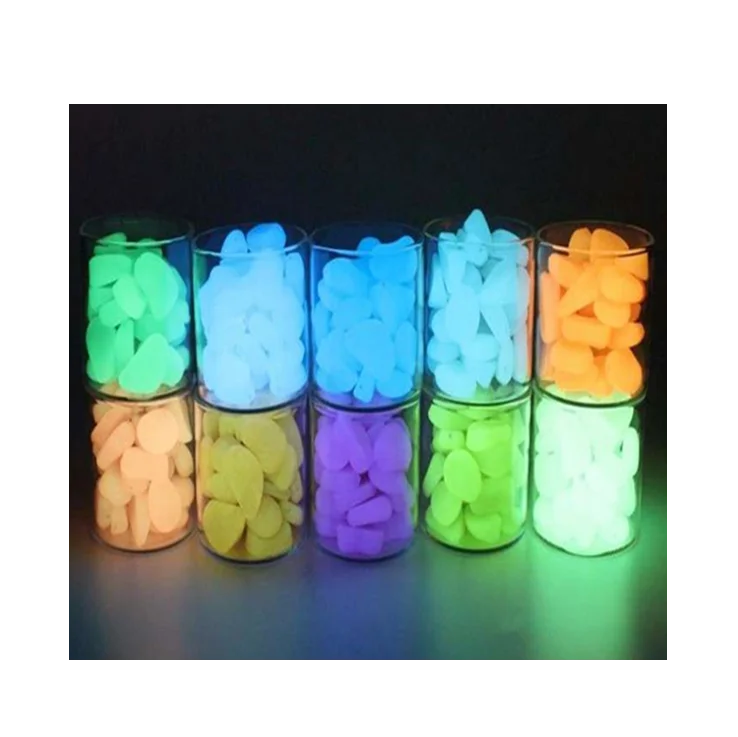 Cheap Multi-color Glow in the Dark Pebbles Super Lighting Yard Landscape Bike Way Path Aquarium Decor Fluorescent Stones Cobbles