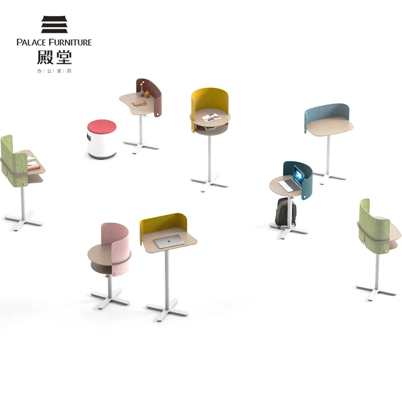 Suppliers Mini Studio Acoustics Office Computer Desk Wood Movable Metal Leg Adjustable Height Work Stand Lift Table