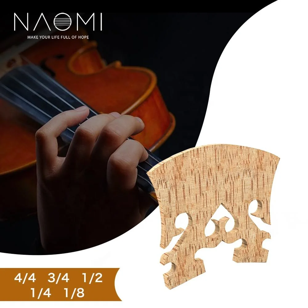 NAOMI Violin Bridge AA Grade Maple Wood Upside-Down Heart Baroque Violin Parts OEM 4/4 3/4 1/2 1/4 1/8 Acoustic Violin Bridge