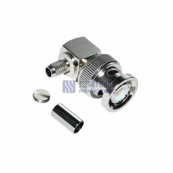 Male R/A Type RG179 RG6 Cable BNC Crimp Connector