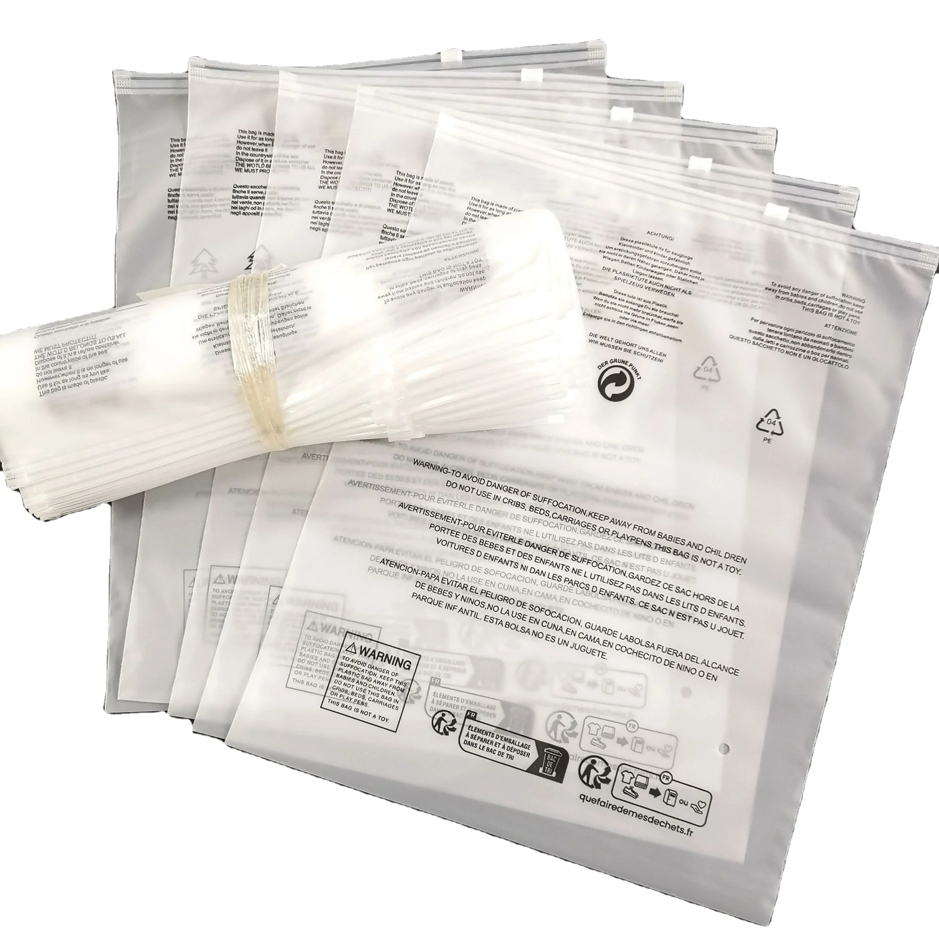 Custom Black Clothes T-Shirt Resealable Frosted Zip Packing Bags Plastic Apparel Packaging Ziplock Bag For Clothing