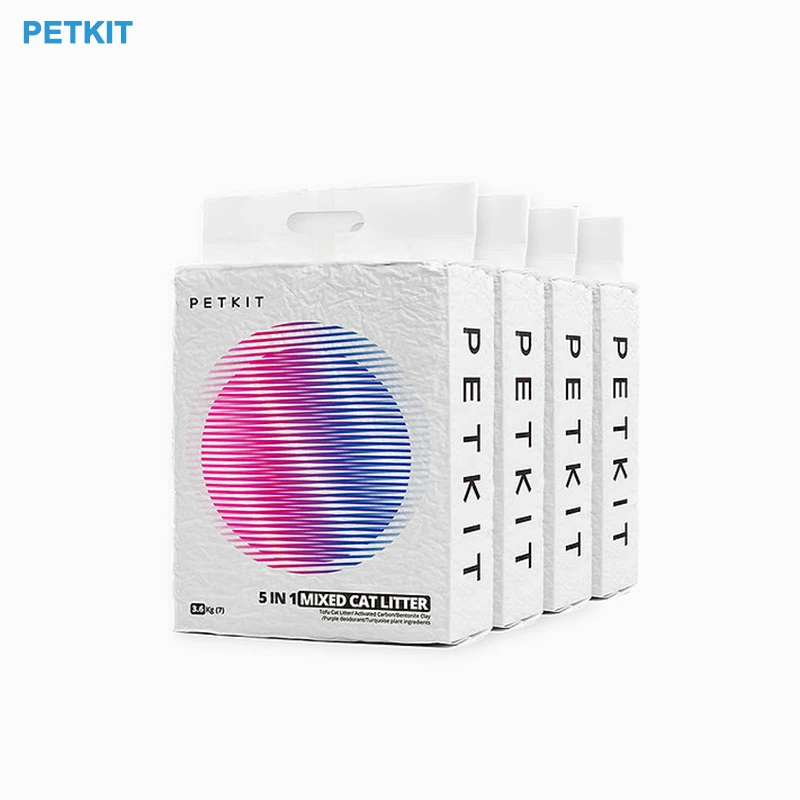 PETKIT Hot Selling Fast Drying Bentonite 5 In 1 Mixed Cat Litter 4 Bags Tofu Cat Litter