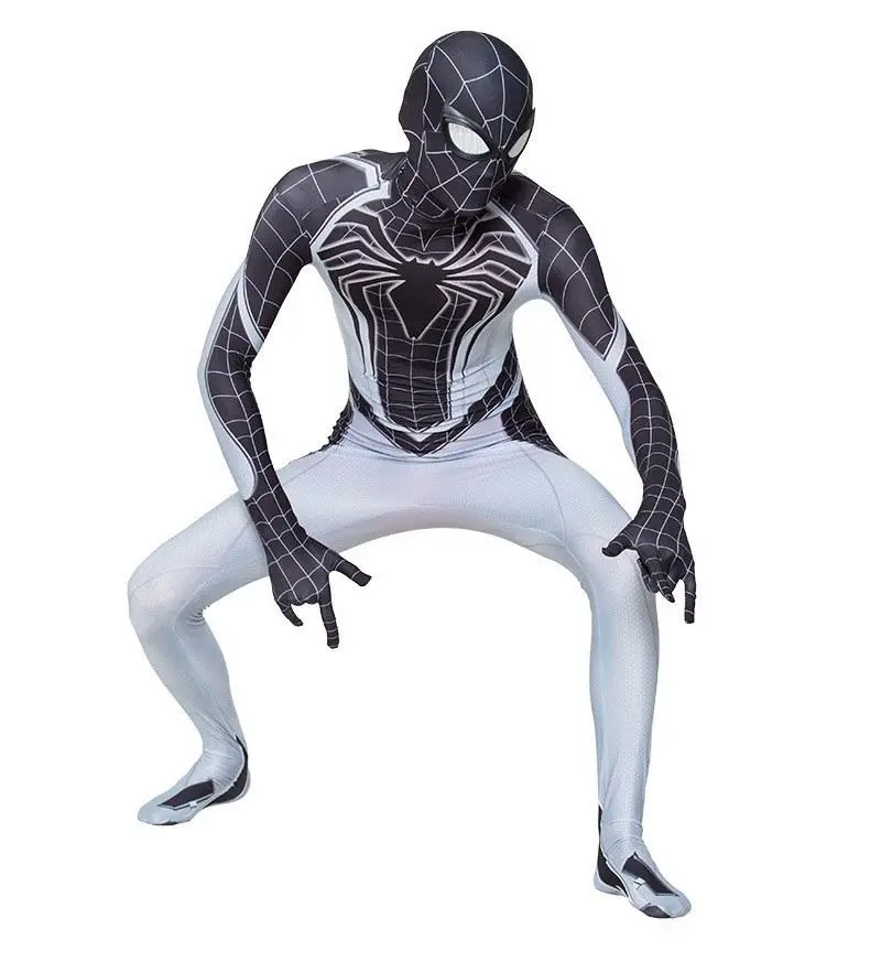 Superhero Black Zentai Suit for Halloween TV&Movie Cosplay Black Spider Man Costume for Kids&Adults