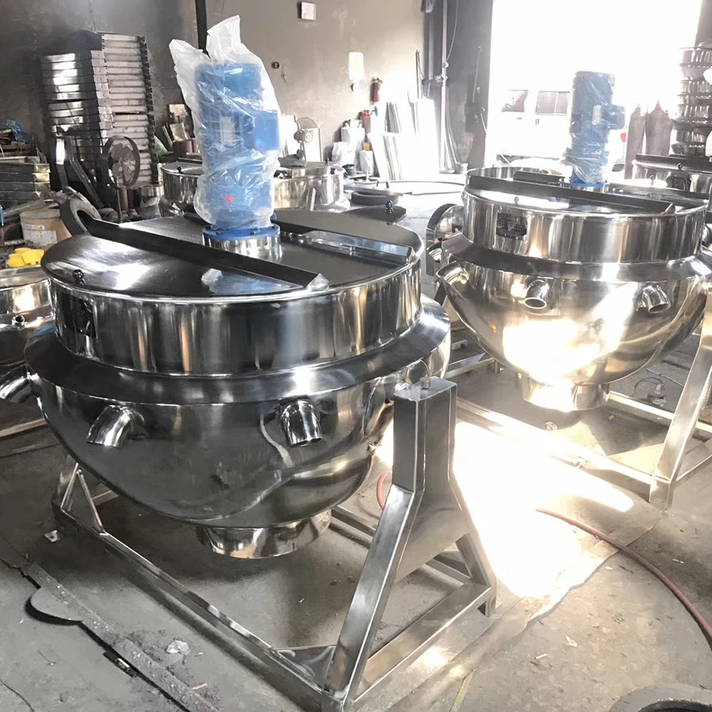 Stainless steel gas heating cooking boiler paste steam jacketed kettle 100L 200L 300L