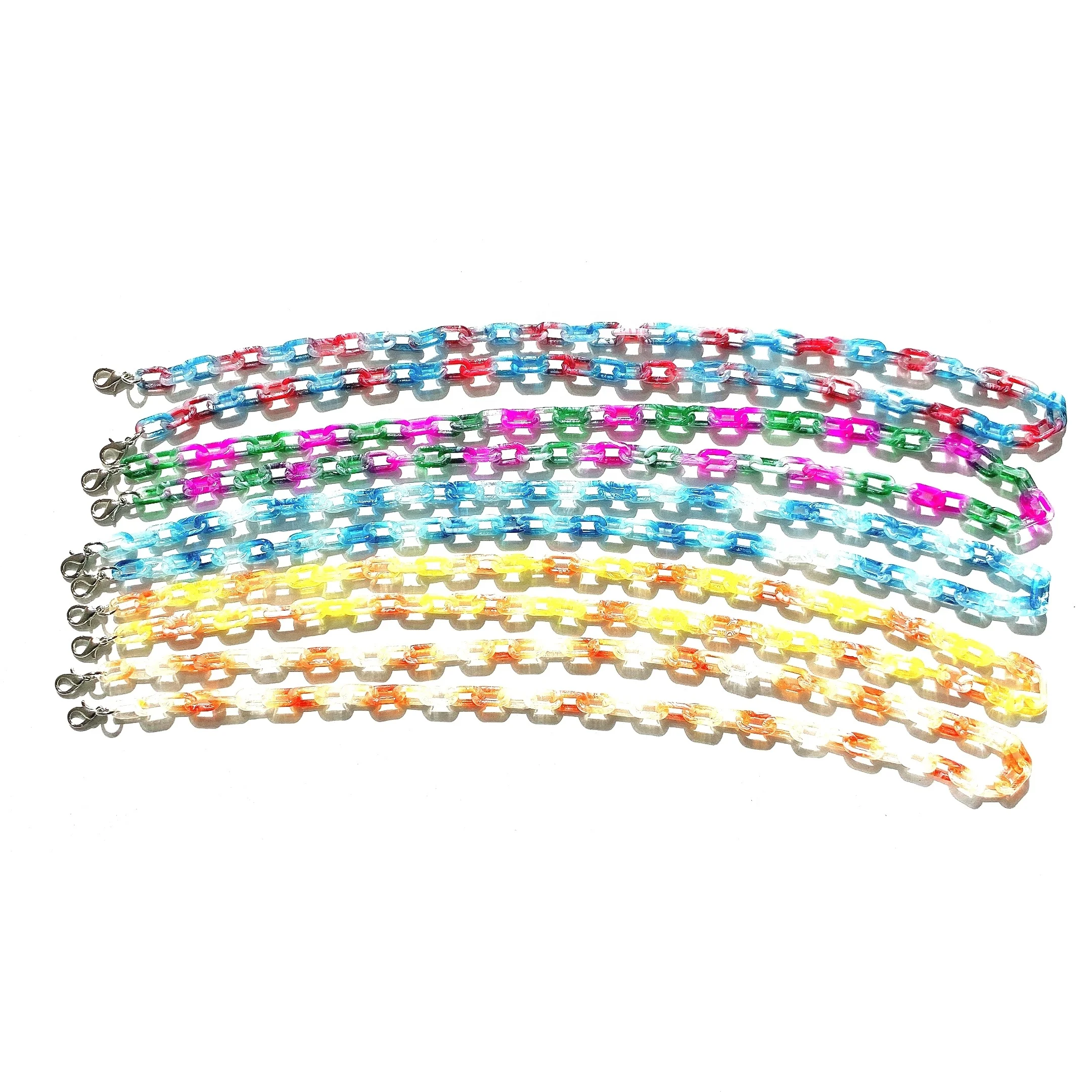 Fashionable 64cm Eyewear Accessories Wholesale Acetate Acrylic Glasses Chains Eyeglass Acetic Flat Chunky FaceMask Chains