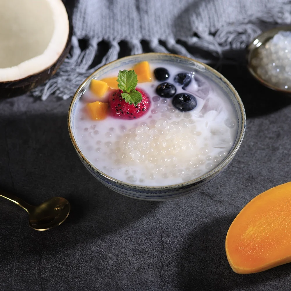 1kg High Quality Natural White Sago Seeds 3mm-4mm for Food and Beverage Ingredients