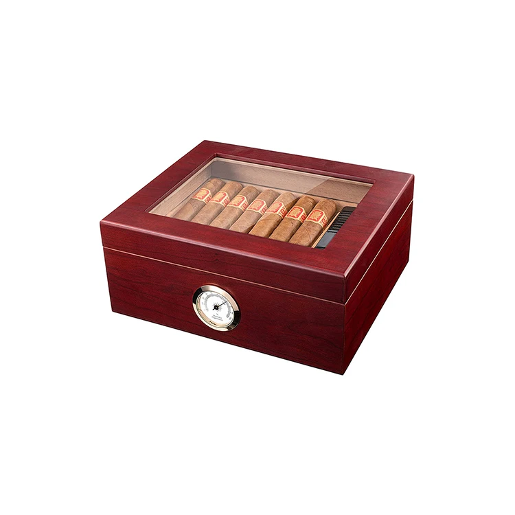 2022 г. Agreat дешевый шкаф-хьюмидор Для Хранения Сигар контейнер для сигар 20-30 верхний дисплей из закаленного