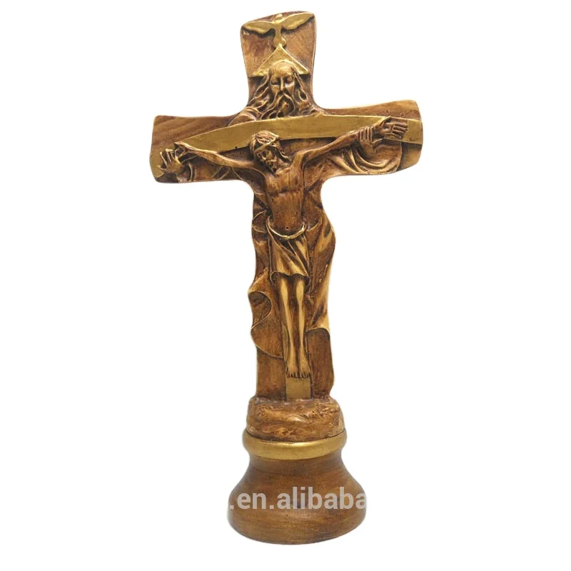 resin souvenir religious cross decoration custom made Polyresin 3D Jesus Cross