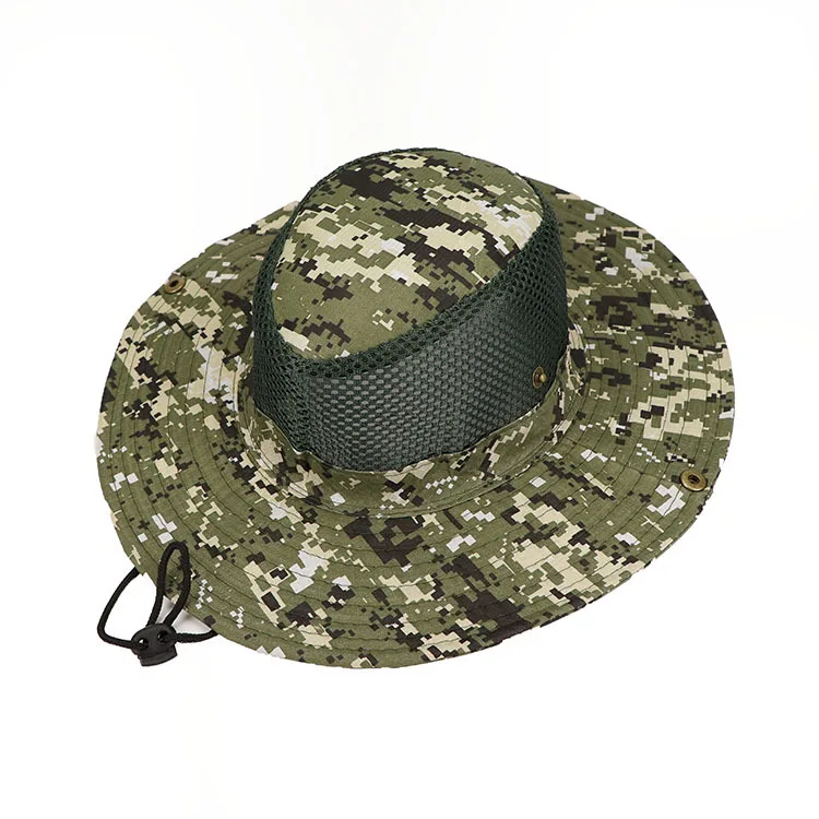 На открытом воздухе, камуфляж, для охоты, рыбалки сетка Camo Boonie рыбак ведро шляпа