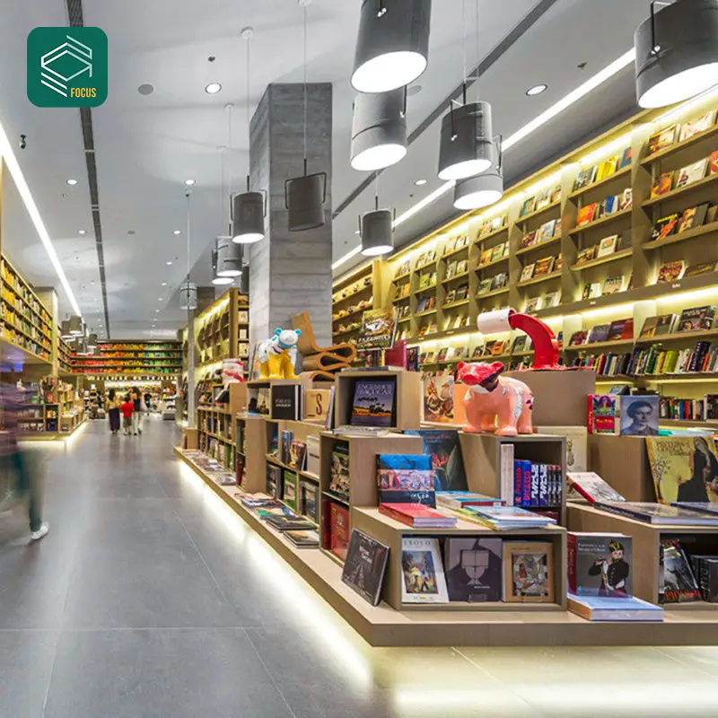 Modern Book Store Interior Design Commercial Books Display Shelves For Book Store