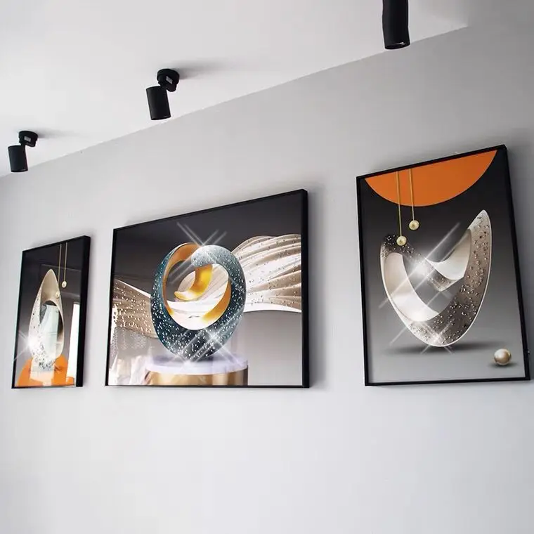 Eco-Friendly Material 3d crystal porcelain decorative painting  Hot Sale Wall Art 3 Panels decorative painting wall art