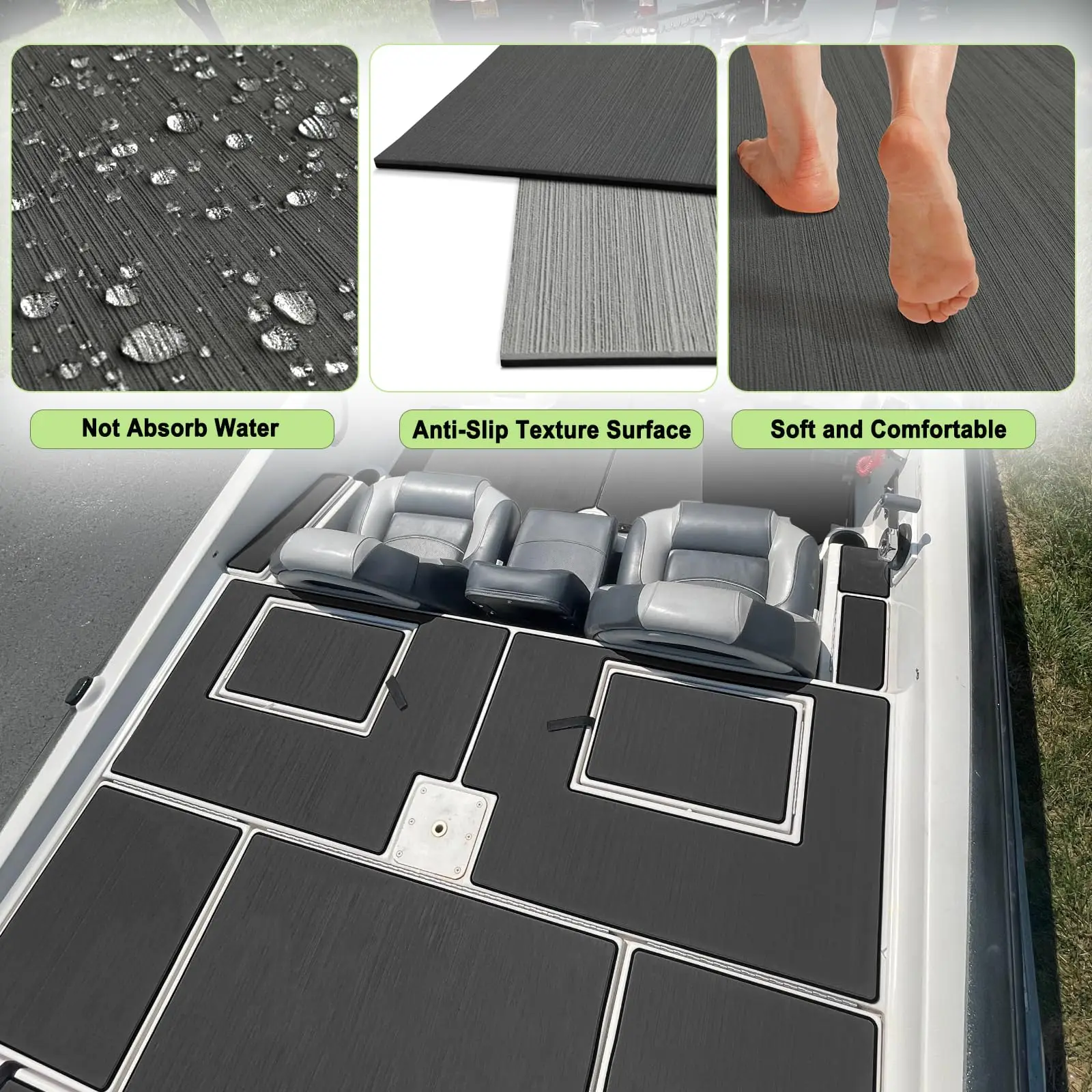 Custom EVA Foam floor mat EVA car mat Boat Decking Faux Teak Marine  Mat Boat Carpet Sheet for Motorboat RV Car
