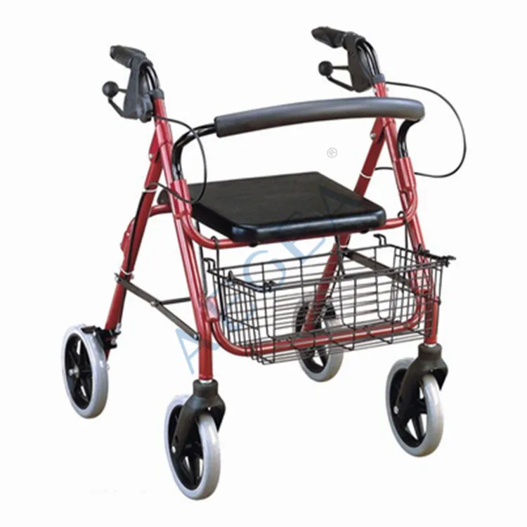 4-wheeled Rollator Walker for Sale Lightweight Deluxe Aluminum Rehabilitation Therapy Supplies