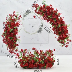 Garden event hotel party pink red white customization fabric metal arch wedding centerpiece decoration flower arch for sale
