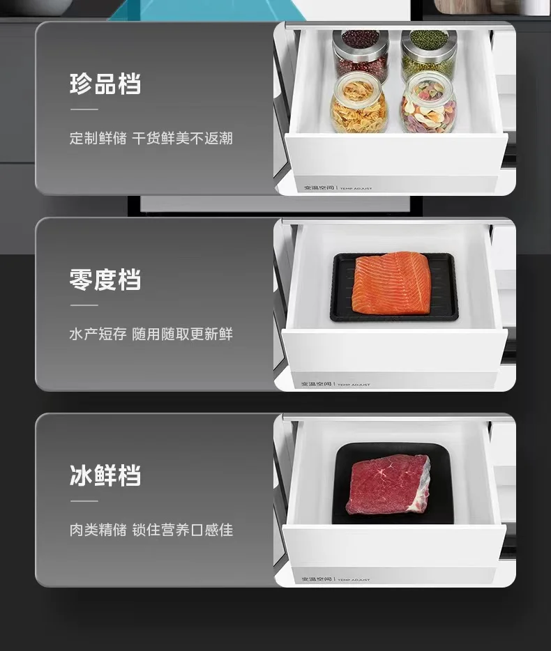 Large capacity double door white refrigerator for the home