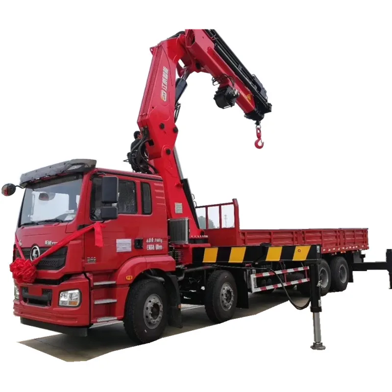 8x4 cargo truck with 20 tons hiab knuckle boom crane