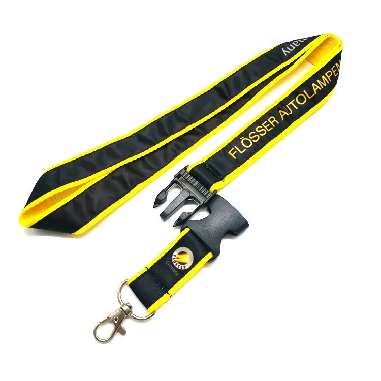 Personalized High Quality Satin Id Card Holder Lanyard With Metal Hook