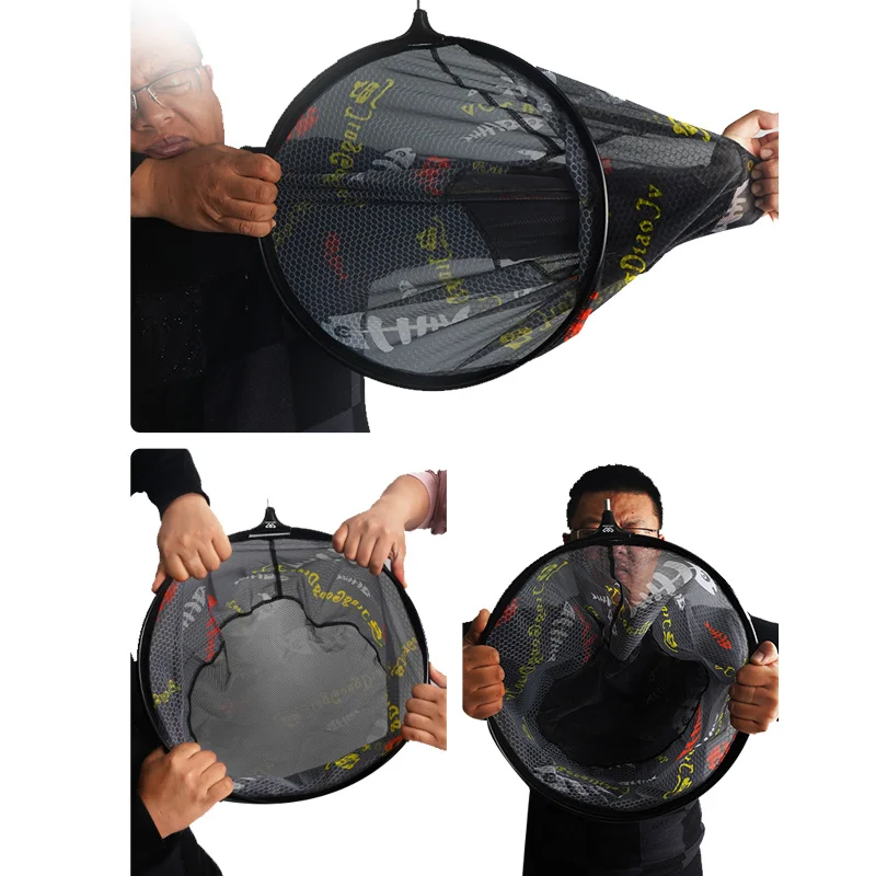 Wholesale Catching Releasing Durable Deep Fishing Rubber Fish Net Head Fishing Landing Nets Fly Fishing Landing Net