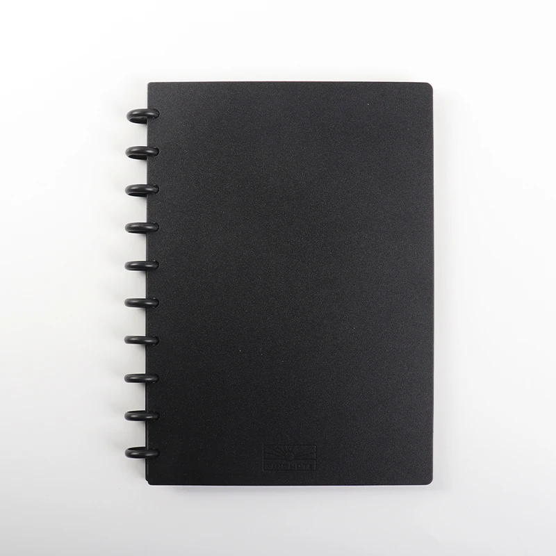 Customized Disc Bound Black Cover A5 B5 Disc Binding Notebook