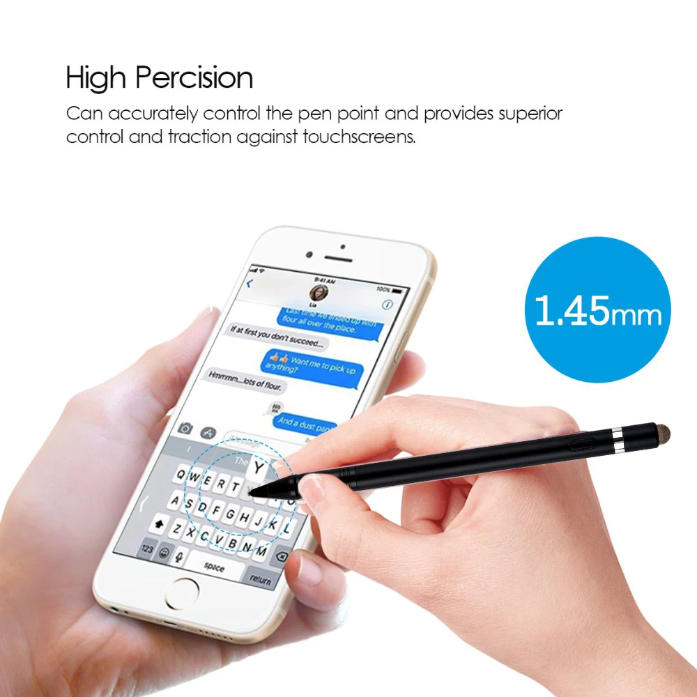 caneta stylus ativa 2 in 1 Universal Stylus Pen with High Precision Coppper Tip for Android iOS Windows Capacitive Touch Screens