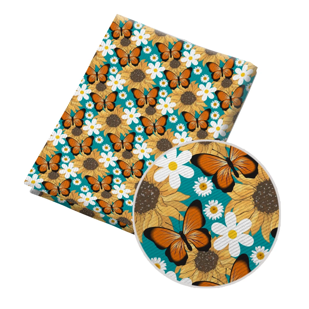 Leopard print sunflower Printed Twill Fabric Waterproof Breathable Design Curtain Decoration