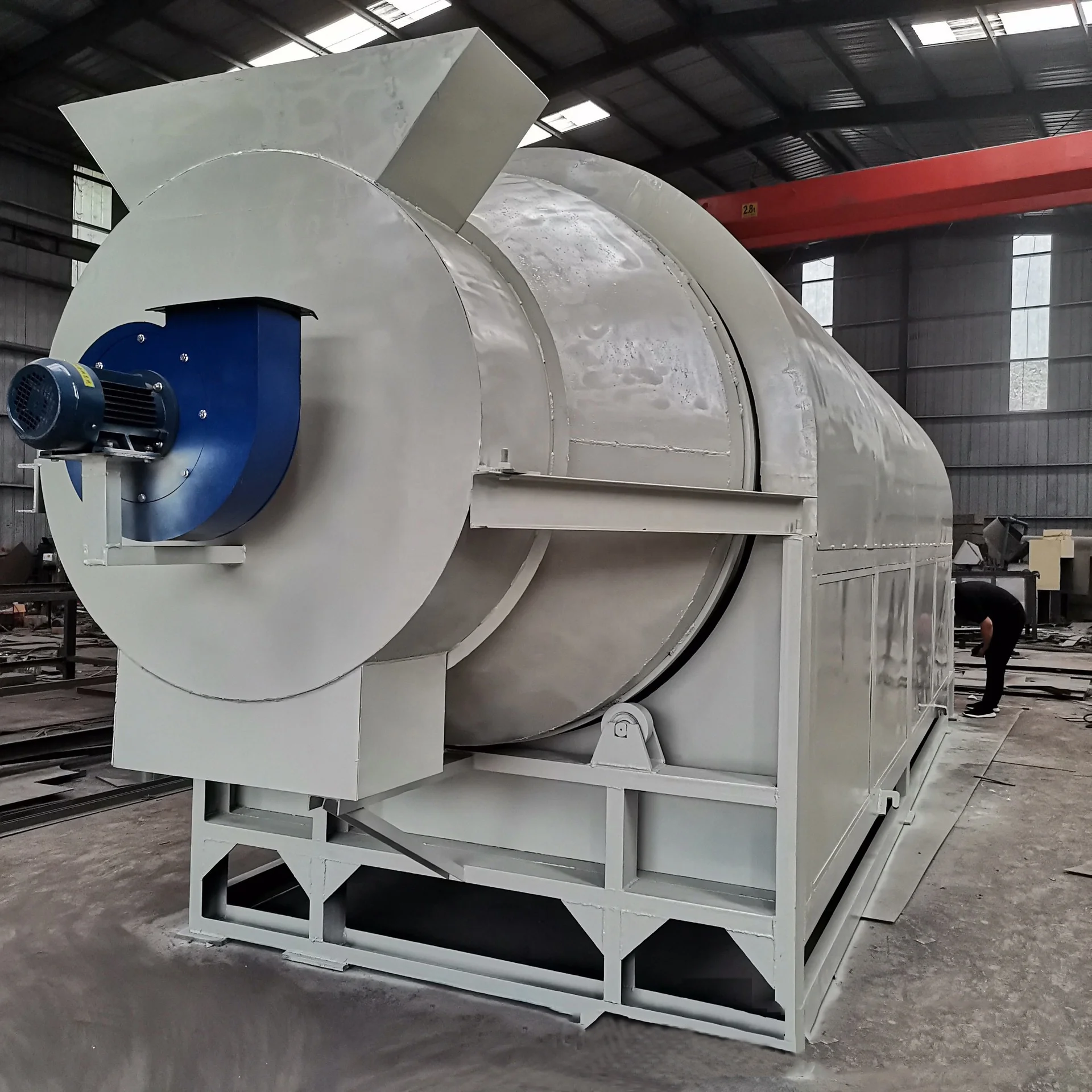 Factory directly 1000 model drum Rotary Dryer electric rod heating cow dung Chicken manure dryer